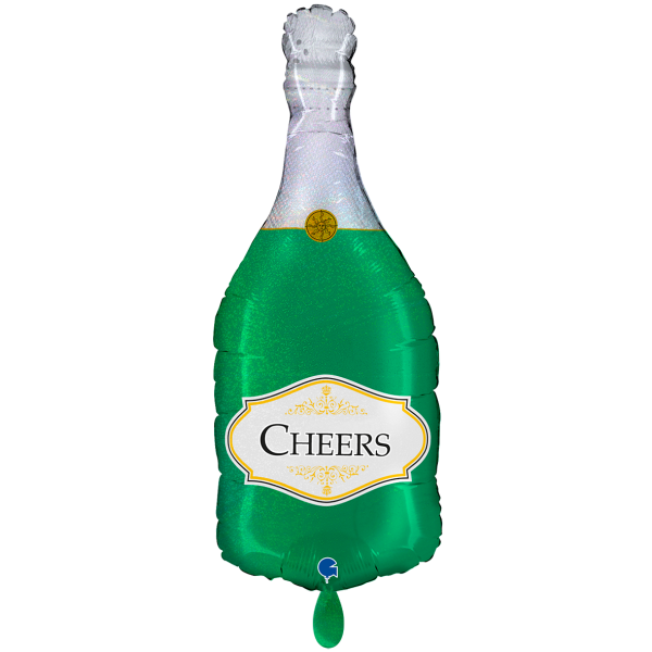 Cheers Folienballon - Champagnerflasche Grün - 31x80cm