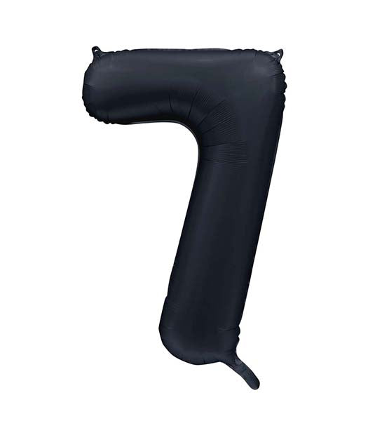 Folienballon Zahl 7 Satin Schwarz