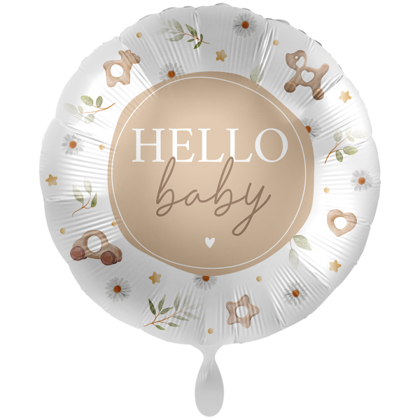 Folienballon Hello Baby Beige - 71cm