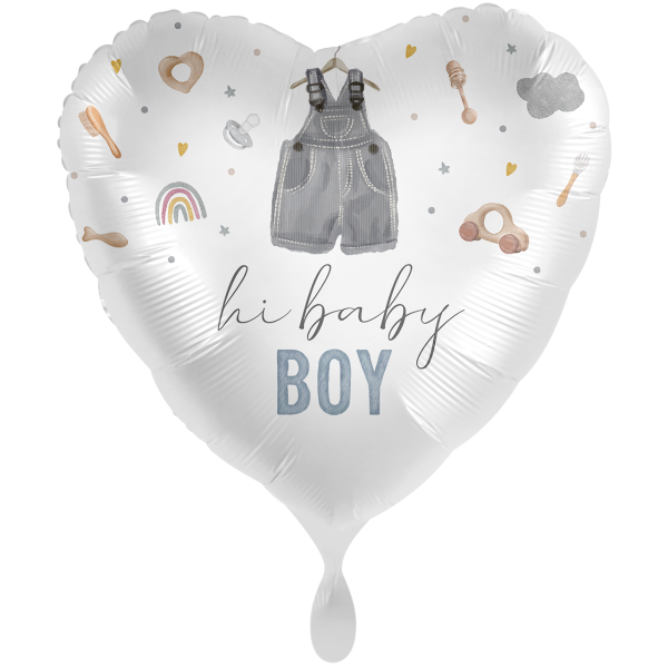 Herzballon Hi Baby Boy- 71cm