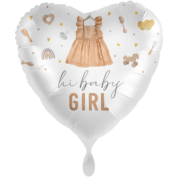 Herzballon Hi Baby Girl - 71cm