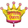 Birthday Queen Folienballon - Krone Gold & Pink- 75x58cm
