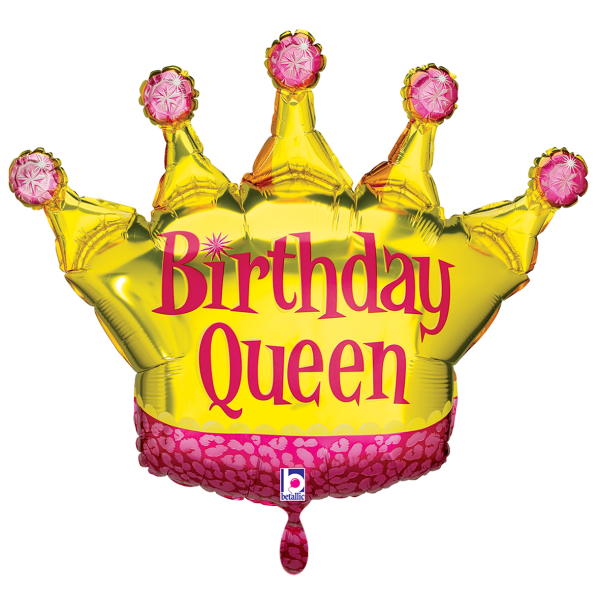 Birthday Queen Folienballon - Krone Gold & Pink- 75x58cm