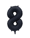 Folienballon Zahl 8 Satin Schwarz