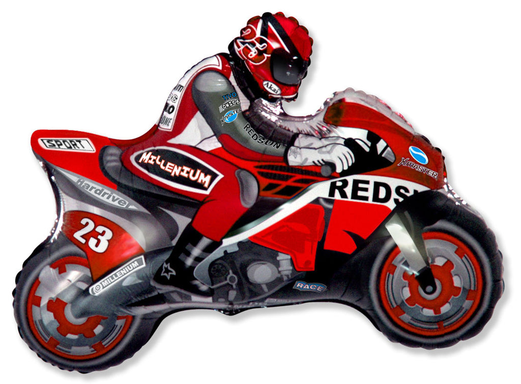 Folienballon Motorrad Rennfahrer Rot „Moto Racing“