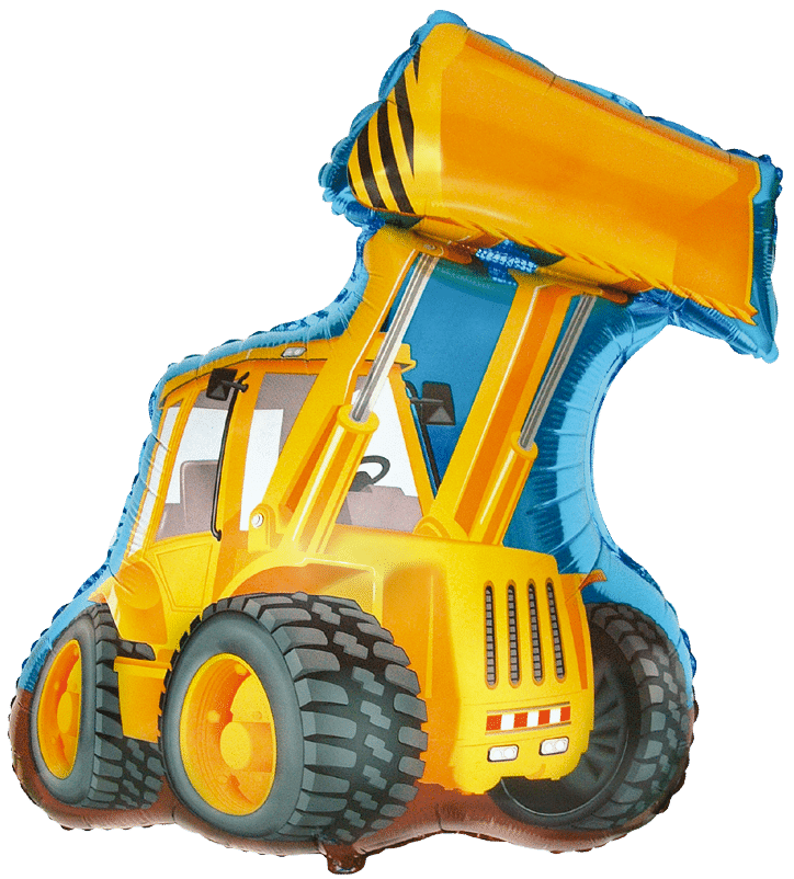 Folienballon Bagger Radlader Gelb Blau