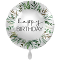 Happy Birthday Folienballon - Blätterkranz Grün - 71cm