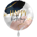 Happy Birthday Folienballon - Pinselstrich Navy & Rosa - 71cm