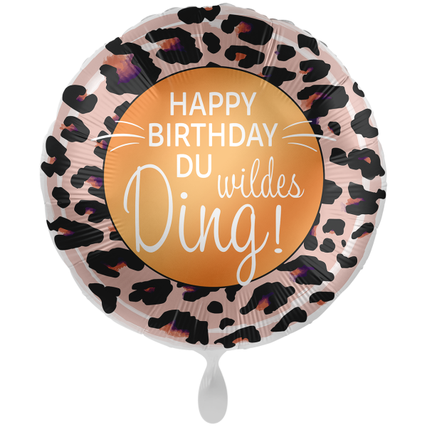 Happy Birthday Folienballon - Du wildes Ding Leopard - 71cm