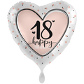 Folienballon Happy Birthday - 18 Herz Rosegold - 71cm
