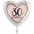 Folienballon Happy Birthday - 30 Herz Rosegold - 71cm