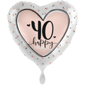 Folienballon Happy Birthday - 40 Herz Rosegold - 71cm