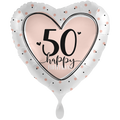Folienballon Happy Birthday - 50 Herz Rosegold - 71cm