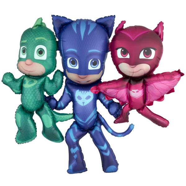 Folienballon AirWalker PJ Masks Trio Catboy Gekko Owlette