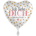 Folienballon Herz „Ich liebe Dich“ Weiß Gold