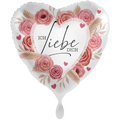Folienballon Herz „Ich Liebe Dich“ Rosen Rosa Beige
