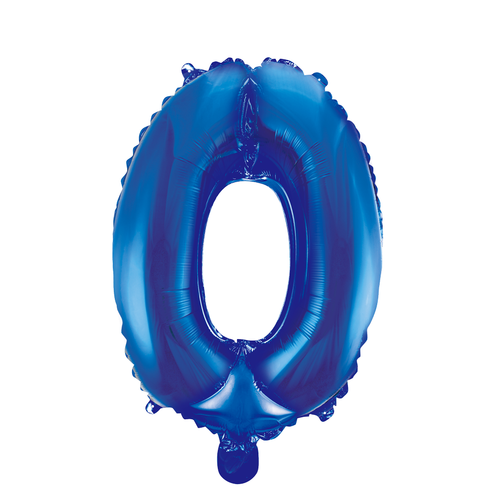 Mini Folienballon Zahl 0 Blau