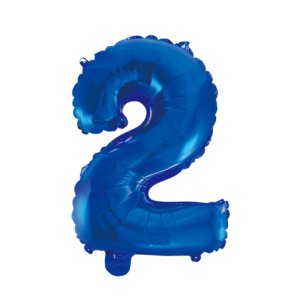 Mini Folienballon Zahl 2 Blau
