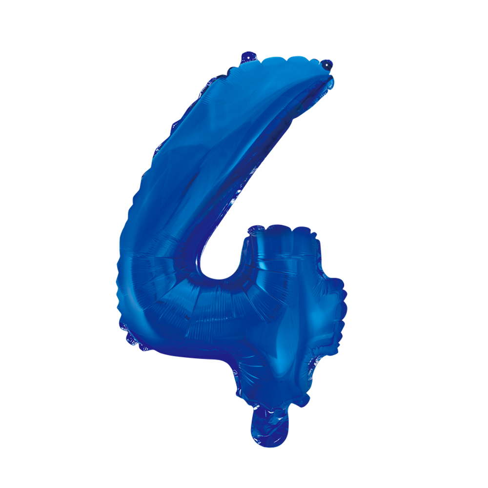 Mini Folienballon Zahl 4 Blau