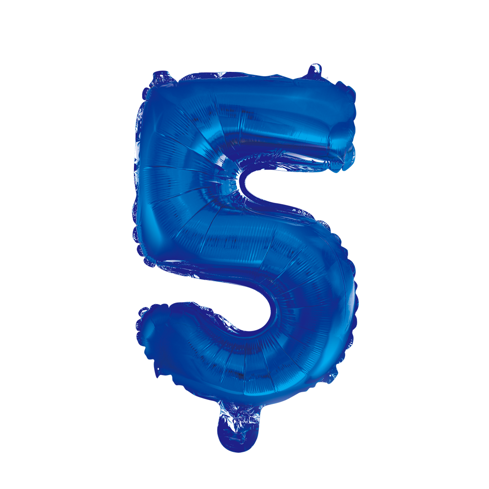 Mini Folienballon Zahl 5 Blau