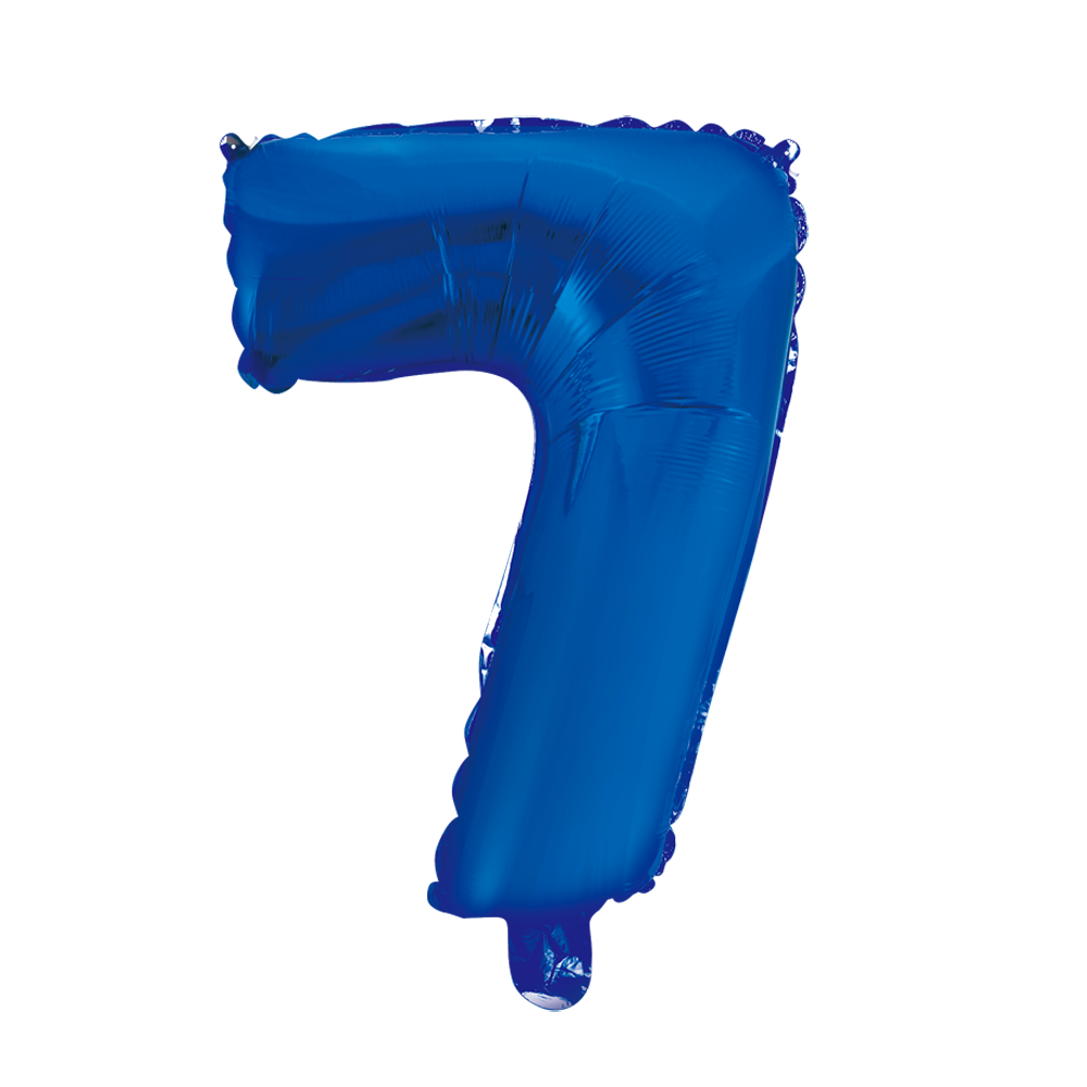 Mini Folienballon Zahl 7 Blau