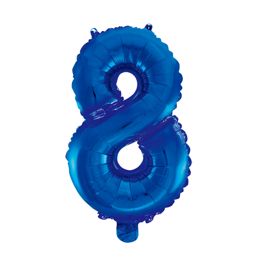 Mini Folienballon Zahl 8 Blau