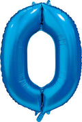Folienballon Zahl 0 Satin Blau