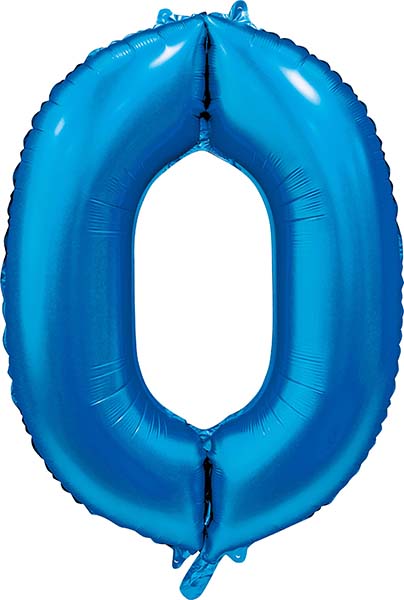 Folienballon Zahl 0 Satin Blau
