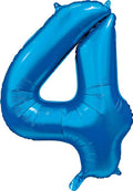 Folienballon Zahl 4 Satin Blau