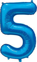 Folienballon Zahl 5 Satin Blau