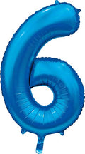 Folienballon Zahl 6 Satin Blau