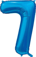 Folienballon Zahl 7 Satin Blau