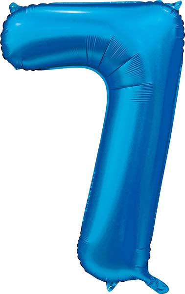 Folienballon Zahl 7 Satin Blau