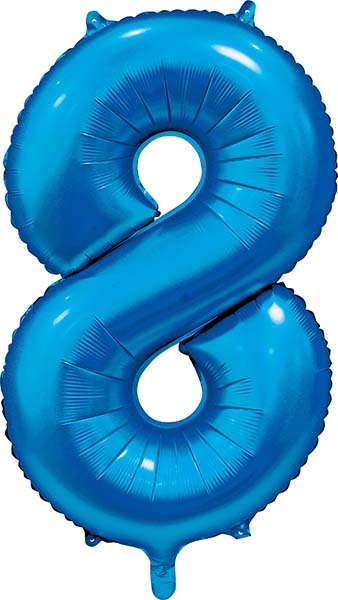 Folienballon Zahl 8 Satin Blau