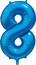 Folienballon Zahl 8 Satin Blau