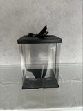Geschenkbox 30cm x 30cm transparent mit schwarzem Boden und Deckel