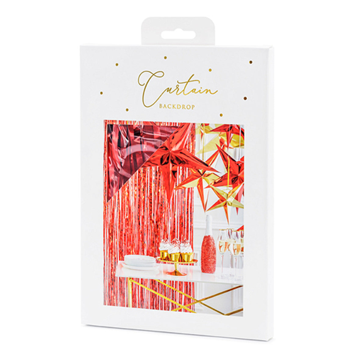 Glittervorhang Rot  2,5m x 90cm