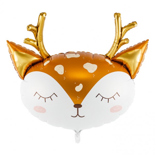 Folienballon Reh mit Geweih Braun Gold