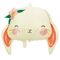 Folienballon Hase mit Blume Creme