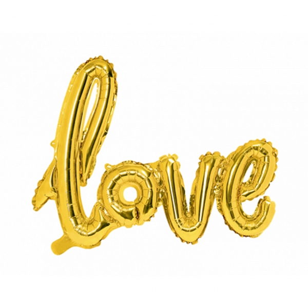 Folienballon Schriftzug "love" Gold