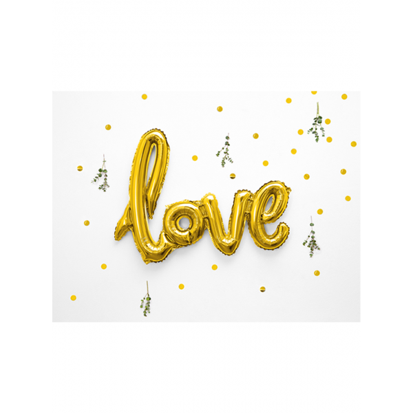 Folienballon Schriftzug "love" Gold