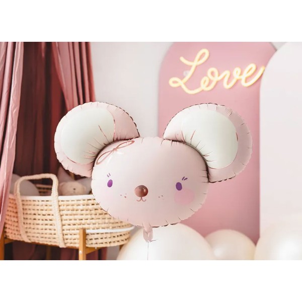 Folienballon Maus-Kopf Rosa
