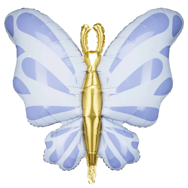 Folienballon Schmetterling Hellblau Gold