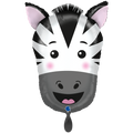 Folienballon Zebra-Kopf Schwarz Weiß