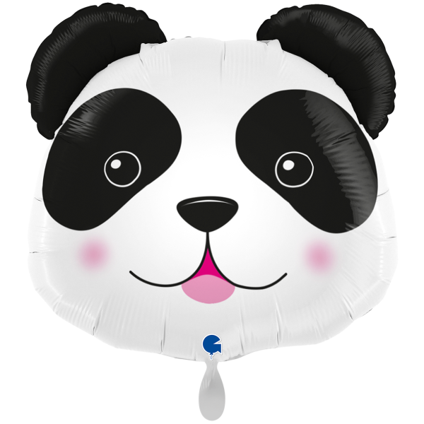 Folienballon Panda-Kopf Schwarz Weiß
