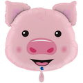 Folienballon Schweinchen-Kopf Rosa