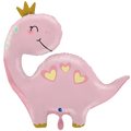 Folienballon Dinosaurier Prinzessin Rosa Gold