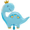 Folienballon Dinosaurier Prinz Hellblau Gold