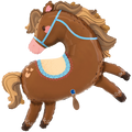 Folienballon Pony Braun mit Zaumzeug