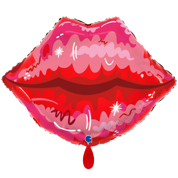 Folienballon Lippen Rot Pink
